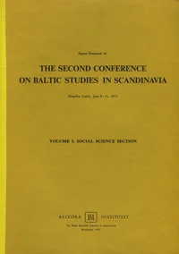 Papers presented at the second Conference on Baltic Studies in Scandinavia