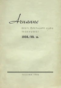 1938./39. tegevusaasta aruanne