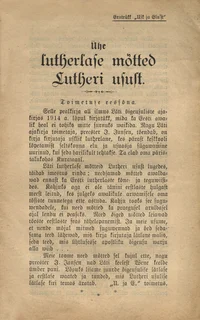 Ühe lutherlase mõtted Lutheri usust