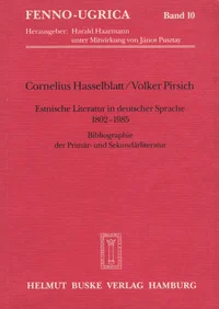 Estnische Literatur in deutscher Sprache 1802-1985