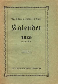 Apostliku-õigeusuliste eestlaste kalender 1930 aastaks