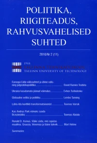 Poliitika, riigiteadus, rahvusvahelised suhted 2010/02