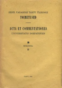 Eesti Vabariigi Tartu Ülikooli toimetused. Acta et Commentationes Universitatis Dorpatensis