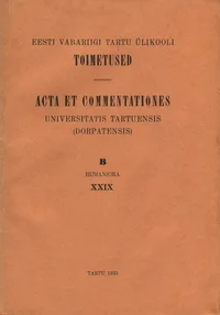 Eesti Vabariigi Tartu Ülikooli toimetused. Acta et Commentationes Universitatis Tartuensis (Dorpatensis)