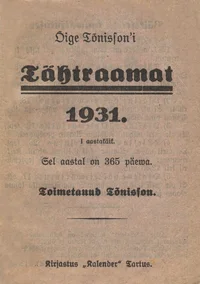 Õige Tõnissoni tähtraamat 1931. a.
