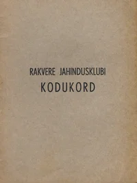 Rakvere jahindusklubi kodukord