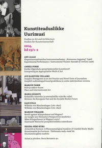 Kunstiteaduslikke uurimusi 2014/1-2