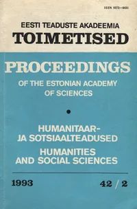 Eesti Teaduste Akadeemia toimetised. Proceedings of the Estonian Academy of Sciences. 1993, 42/2