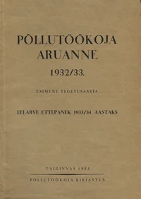 Põllutöökoja aruanne 1932/33