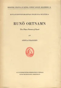 Runö ortnamn. The place-names of Runö