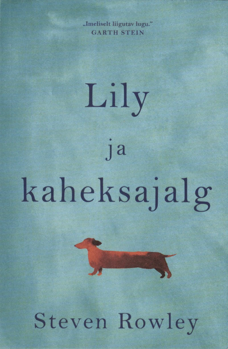 Lily ja kaheksajalg - Steven Rowley (Päikese Kirjastus, 2016). Hele sinakashalli taustaga minimalistlik kaanekujundus, mille keskel on väike akvarellilaadne illustratsioon punakaspruunist taksikoerast. Lihtne ja õrn stiil rõhutab koera väikest kuju suure tühja ruumi keskel.