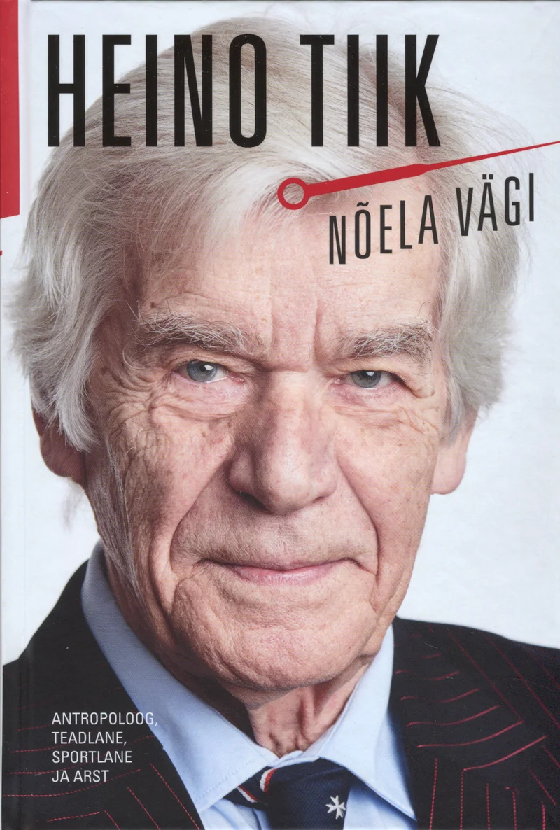 Nõela vägi - Heino Tiik (2016). Lähedalt pildistatud eakama mehe portreefoto, kus mees kannab triibulisit ülikonda ning vaatab otse kaamerasse enesekindla pilguga. Kaane kujunduses domineerivad tumepunased ja valged kirjaelemendid minimalistlikul taustal.