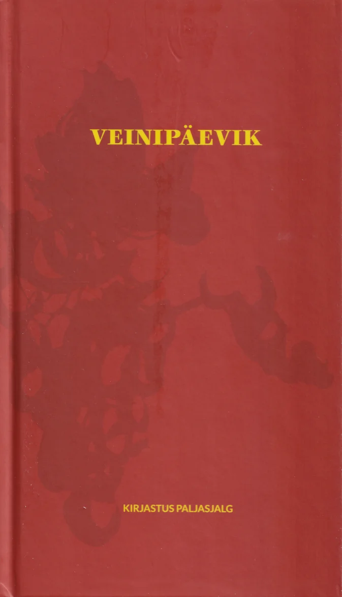 Veinipäevik - Antti Uusitalo (Paljasjalg, 2016). Ühtlaselt punane kaanekujundus õrnade dekoratiivmotiividega taustal, mis loob elegantse ja minimalistliku mulje. Tekst on paigutatud lihtsalt ja selgelt punase fooni peale.