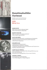 Kunstiteaduslikke uurimusi 2016/3-4