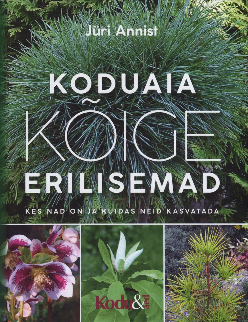 Koduaia kõige erilisemad - Jüri Annist (Ühinenud Ajakirjad, 2019). Kaanel domineerivad lähivõtted erinevatest aiataimedest – tüüpiline on roheline okaspuu, õitsev lill ja dekoratiivne lehtedega taim, mis on paigutatud kollaažina rohelisele taustale. Fotod on selged ja looduslähedased, rõhutades taimede ilu ja mitmekesisust.