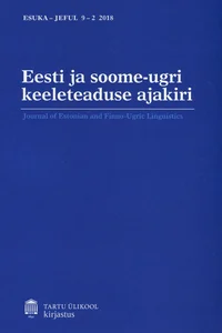 Eesti ja soome-ugri keeleteaduse ajakiri. Journal of Estonian and Finno-Ugric Linguistics