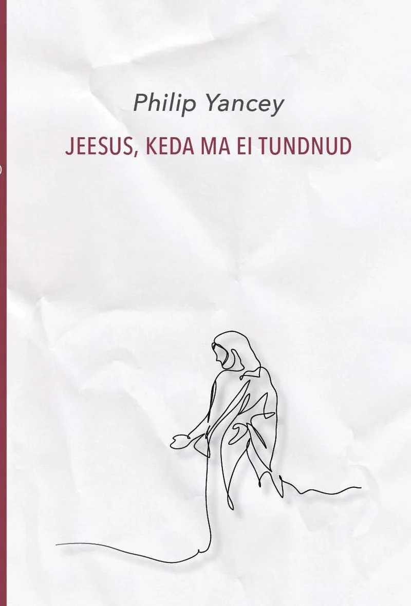 Jeesus, keda ma ei tundnud - Philip Yansey (Allika, 2020). Minimalistlik valge kaas, millel on õrn joonistus – lihtne ühe joonega tehtud Jeesuse kuju pikk rüüs, kaldudes ette.