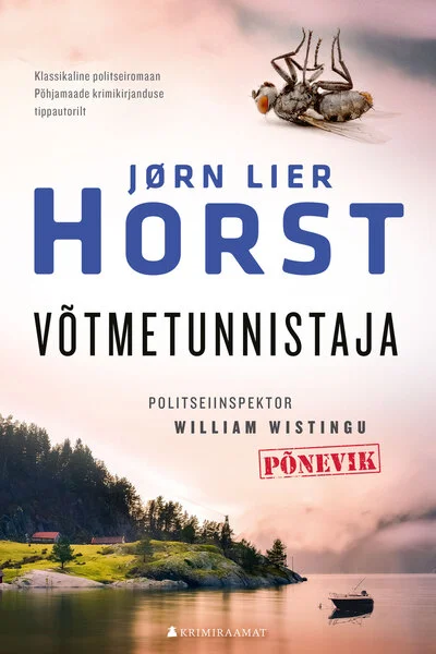 Võtmetunnistaja - Jørn Lier Horst (Eesti Raamat, 2022). Tume, udune järve- või mereäärne maastik koos väikese paadiga vees, üleval nurgas asetseb naturalistlik illustratsioon linnust ja taimestikust. Kaane üldtoon on külm ja hämar, luues pinge õhkkonna.