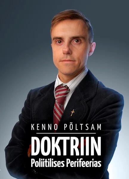 Doktriin - Kenno Põltsam (2022). Tumesinise taustaga kaanepilt, millel on mehe fotoportree – mees kannab tumedat ülikonda ja lipsu ning vaatab otse kaamerasse tõsise ilmega.