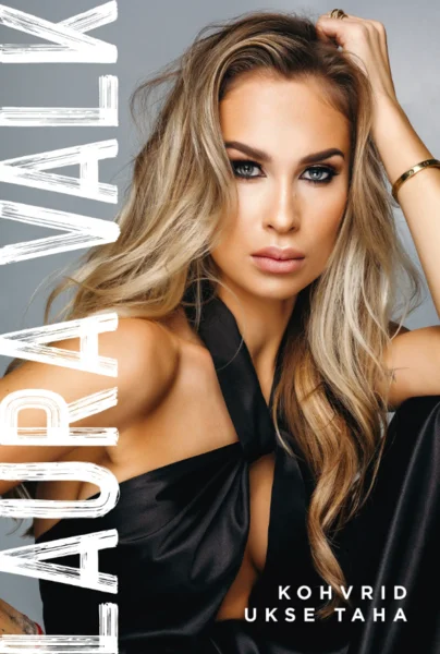 Kohvrid ukse taha - Laura Valk (Jes, 2023). Kaanel on glamuurne foto blondide laineliste juustega naisest, kes kannab musta õlapaelteta ülarõivast. Pilt on küllastunud tumedates toonides ning naise meik on intensiivne ja stiilne.