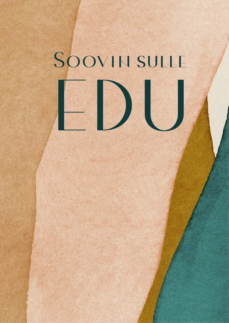 Soovin sulle edu - Rain Siemer (Skymarket, 2023). Abstraktne kollaaž-stiilis kaanekujundus, mis koosneb rebitud paberitükkidest roosa, beež, kuldne ja teal-rohelise toonides. Minimalistlik ja elegantne kompositsioon loob sooja ning moodsa atmosfääri.