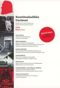 Kunstiteaduslikke Uurimusi 2023/3-4. Studies on Art and Arhitecture. Studien für Kunstwissenschaft