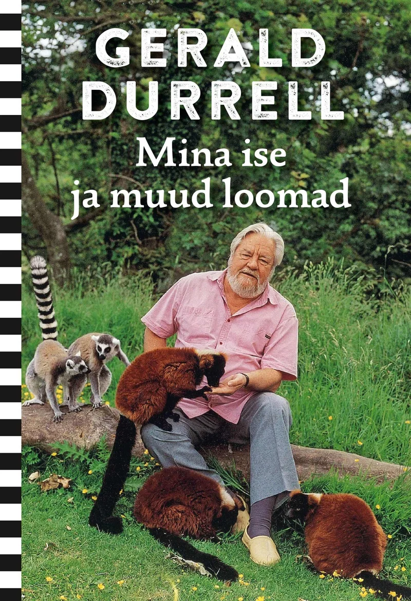 Mina ise ja muud loomad - Gerald Durrell (Tänapäev, 2025). Fotol istub eakas mees roosas särgis loodusrohelise taimestiku taustal, tema ümber on mitu looma — lemuurid ja punarebased.