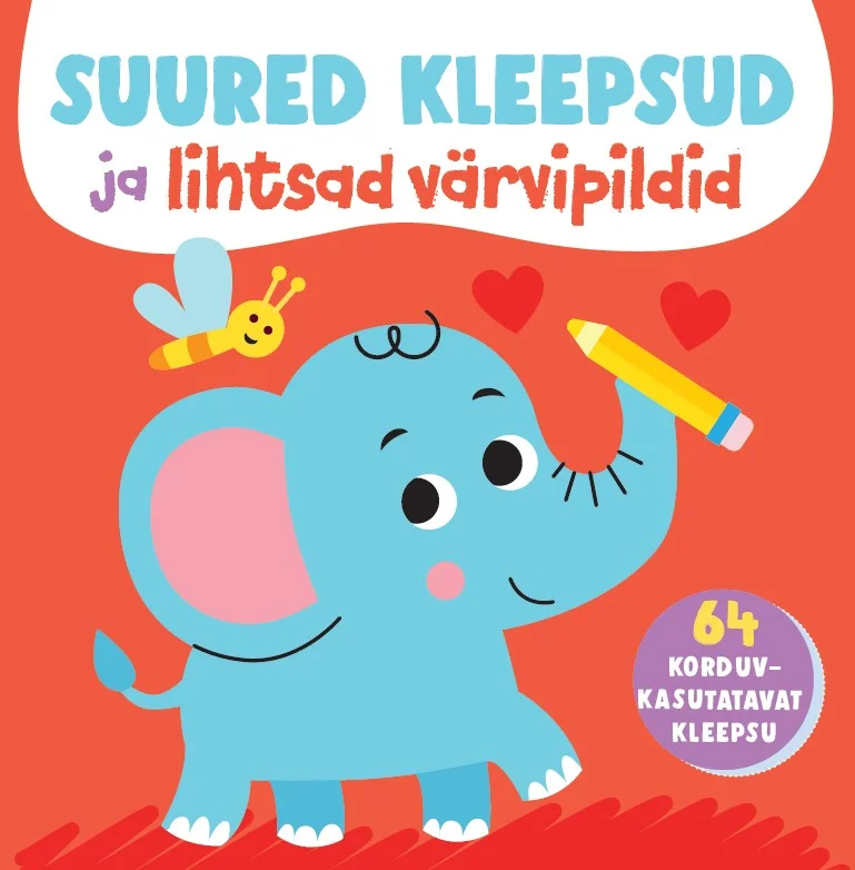 Suured kleepsud ja lihtsad värvipildid (elevant)