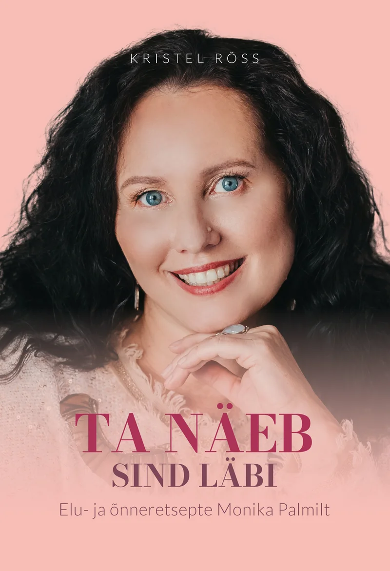 Ta näeb sind läbi - Kristel Rõss (2026). Roosakal taustal naeratava naise foto, kellel on tumedad lühikesed juuksed ja sinised silmad, käed lõua all ristatud.