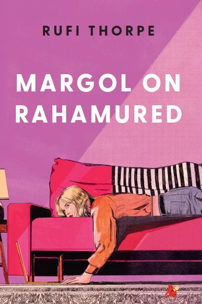 Erksa roosa ja lilla taustavärviga kaanel on koomiksilaadne illustratsioon noorest blondist naisest, kes lebab lösutades roosa diivanil.