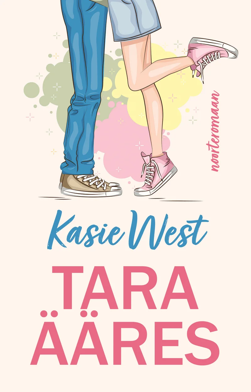 Tara ääres - Kasie West (2026). Hele taust värviliste akvarelliplekkidega, millel on kujutatud kahte paari jalgu – üks teksades ja teises lühikestes pükstes, mõlemal jalas tossud. Romantiline ja nooruslik illustratsioonistiil roosas ja sinises toonis.