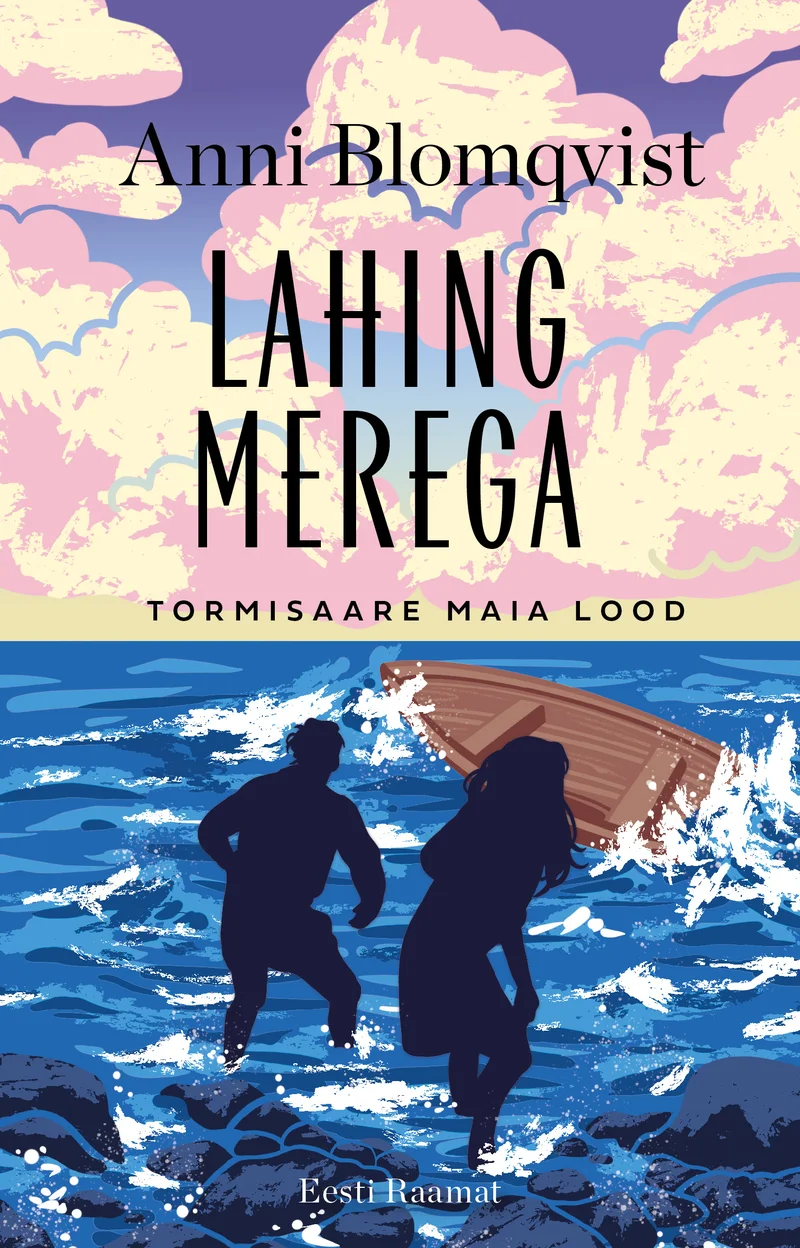 Lahing merega - Anni Blomqvist (2026). Illustreeritud kaanel kujutatakse kahte inimfiguuri tormisel merekaldal, kus lained pritsivad nende ümber. Sinine ja roosa pastelltoonides taevas loob dramaatilise kontrasti tumedamate figuuridega, kes näivad paati või laeva kontrolli all hoidvat.