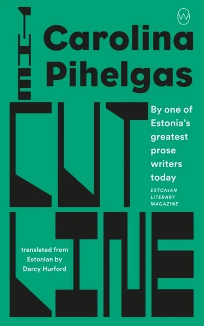 Cut Line - Carolina Pihelgas (2026). Rohelise taustaga minimalistlik kaanekujundus, kus suured mustad geomeetrilised tähed moodustavad pealkirja vertikaalselt vasakul küljel. Kujundus on modernne ja graafiline, kontrastne roheline-must värvilahendus domineerib kogu kaanel.
