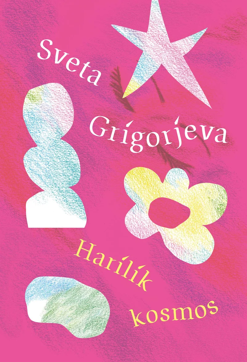 Harilik kosmos - Sveta Grigorjeva (Suur Rida, 2026). Erksa roosa taustaga mänguline kaanekujundus, millel on pastellsetes toonides abstraktsed vormid — täht, lill ja orgaanilised kujundid pastelses rohelises, sinises ja roosas.