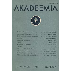 Akadeemia 1989/07