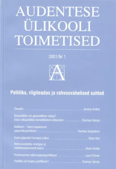 Audentese Ülikooli Toimetised 2001/01