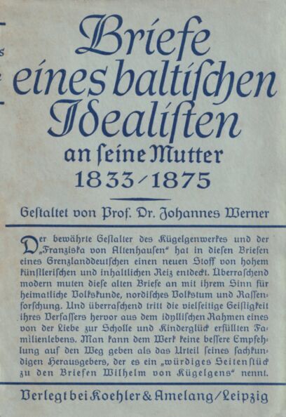 Briefe eines baltischen Idealisten an seine Mutter 1833- 1875