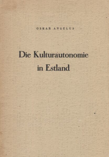 Die Kulturautonomie in Estland