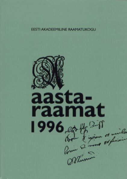 Eesti Akadeemilise Raamatukogu aastaraamat 1996