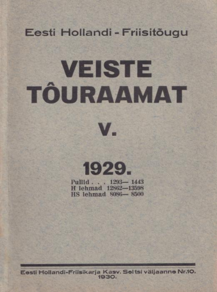 Eesti Hollandi-Friisitõugu veiste tõuraamat 5. osa
