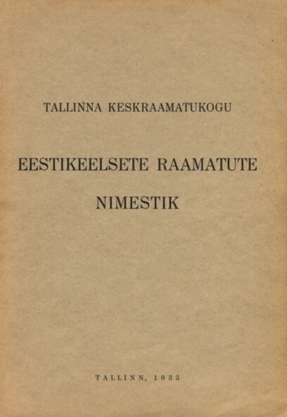 Eestikeelsete raamatute nimestik