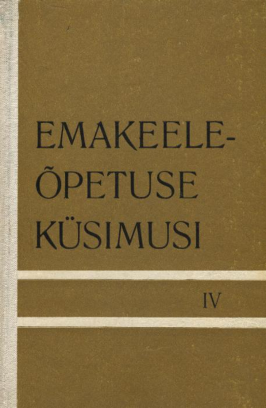 Emakeeleõpetuse küsimusi 4. osa