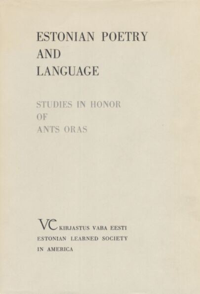Estonian Poetry and Language