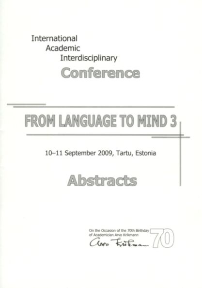 From Language to Mind. Keelest meeleni