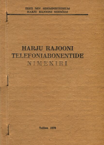 Harju rajooni telefoniabonentide nimekiri