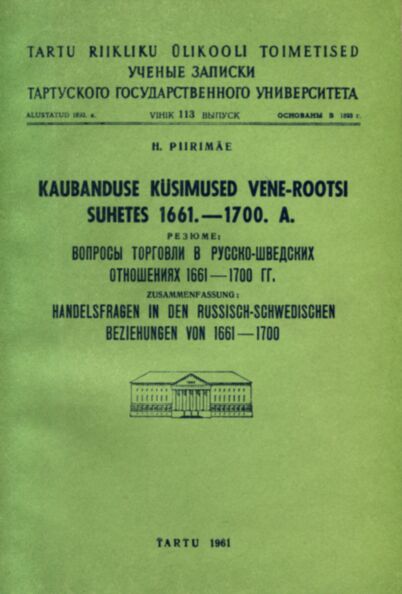 Kaubanduse küsimused Vene-Rootsi suhetes 1661.-1700. a.