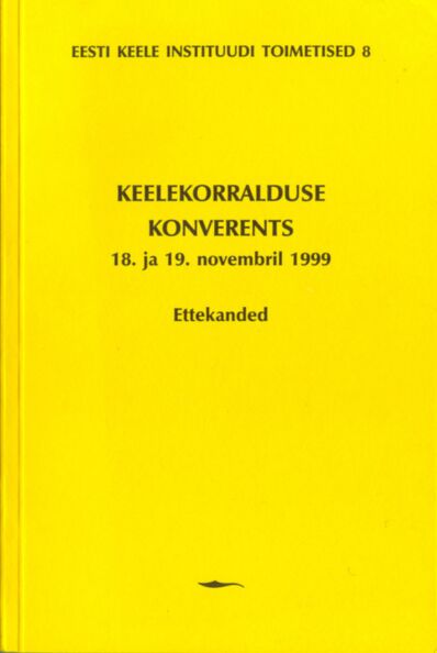 Keelekorralduse konverents 18. ja 19. novembril 1999