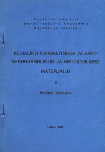 Kohaliku omavalitsuse alased seadusandlikud ja metoodilised materjalid