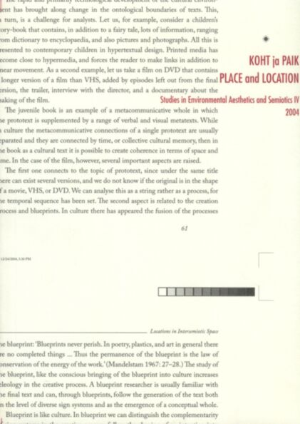 Koht ja paik. Place and Location