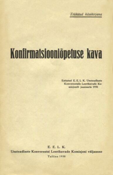 Konfirmatsiooniõpetuse kava